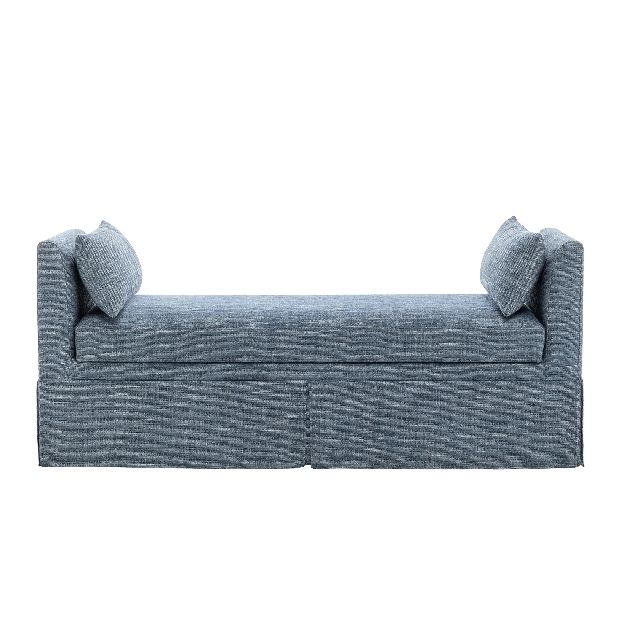 Wildon Home® Laurent 55 inch Skirted Storage Bench - Textured  Performance Fabric | Wayfair | Wayfair North America