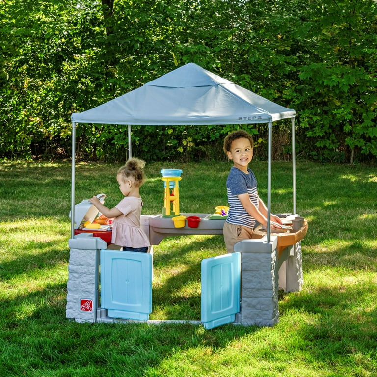 Step2 All Around Play Pavilion Gray Kids Plastic Playhouse for Outdoor Fun Ages 2 Years Plus | Walmart (US)