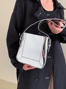 Mini Metallic Buckle Detail Square Bag | SHEIN