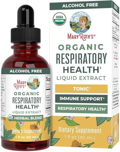 MaryRuth Organics USDA Organic Respiratory Health Liquid Drops with Mullein Leaf | Marshmallow Ro... | Amazon (US)