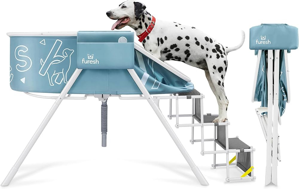 Big Dipper Dog Bath Tub with Stairs, Elevated Portable Foldable Wash Station with Steps for Bathi... | Amazon (US)