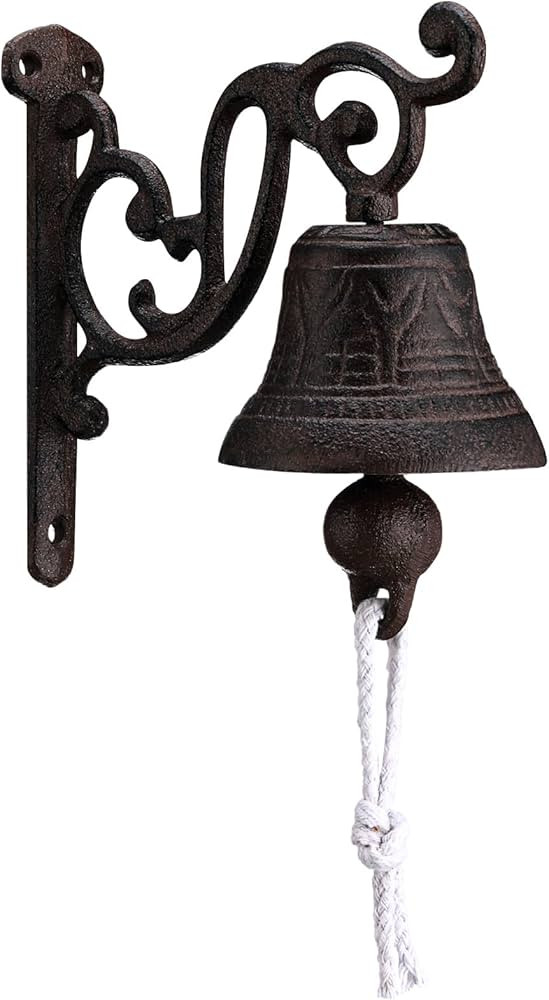 Blulu Outdoor Dinner Hanging Bell Cast Iron Wall Mounted Bell Large Heavy Duty Rustic Vintage Doo... | Amazon (US)