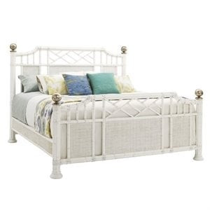 Tommy Bahama Home Ivory Key Pritchards Bay Queen Spindle Headboard in White | Cymax