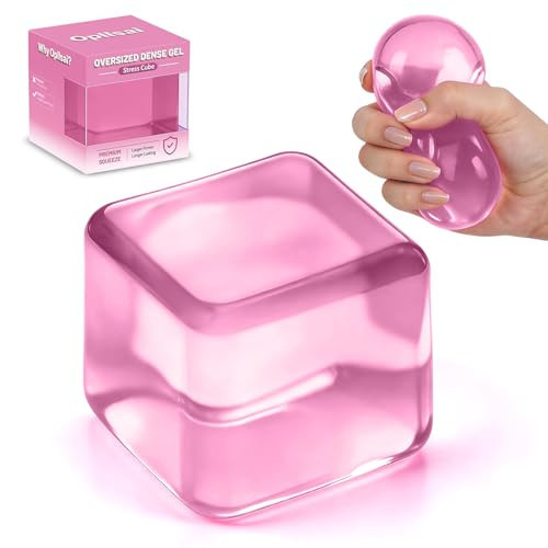 Oversized Dense Gel Stress Cube (2.55") - Anxiety Relief Fidget Toy - Larger, Firmer, Slow-Rise - Dual-Reinforced Leak-Proof Design - Premium Sensory Gift for Adults & Teens | Amazon (US)