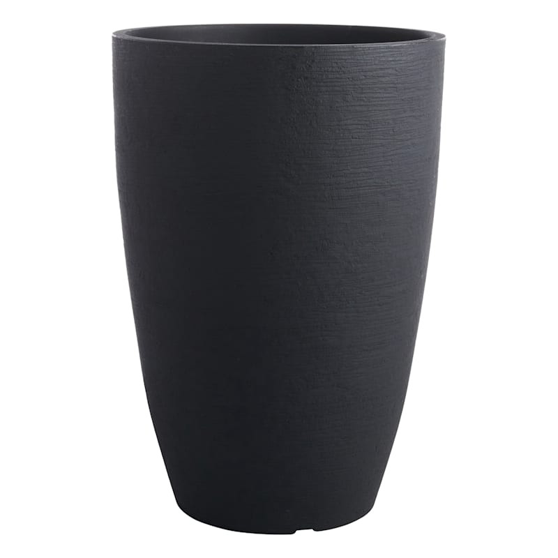 Japi All Weather Proof Black Modern Conic Outdoor Planter, Medium | At Home