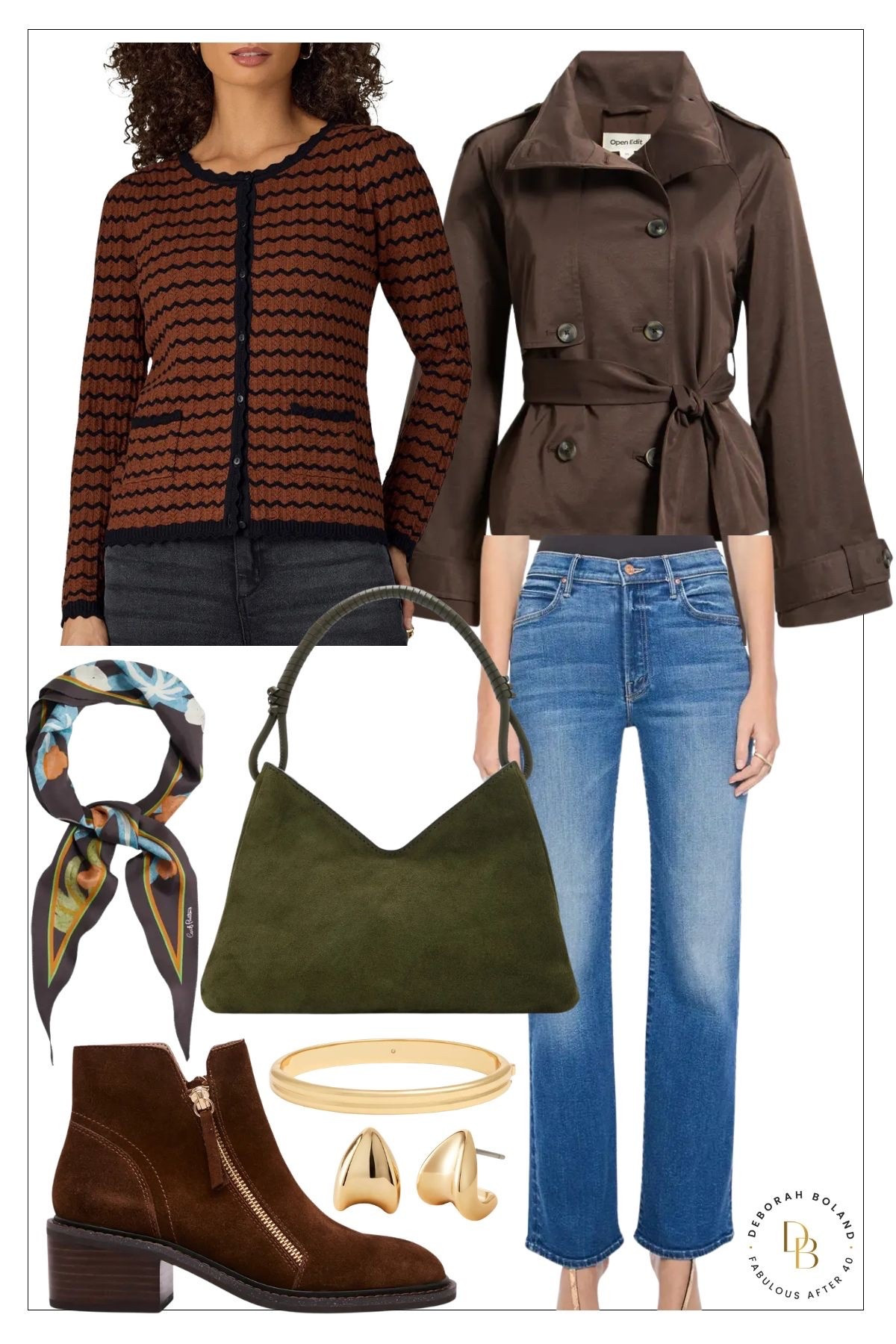 I can’t get enough of these rich fall tones. 🤎 A patterned cardigan, classic denim, suede booties, and an olive bag make for the perfect mix of timeless and effortless. Which piece is your favorite? ✨

#LTKOver40 #LTKSeasonal #LTKSaleAlert