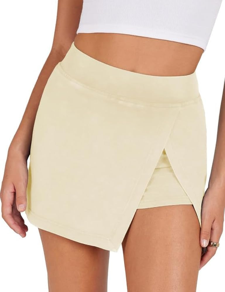 Lianlive Mini Skirts for Women High Waist Split Hem Casual Fitted Athletic Bodycon Skort Tennis S... | Amazon (US)