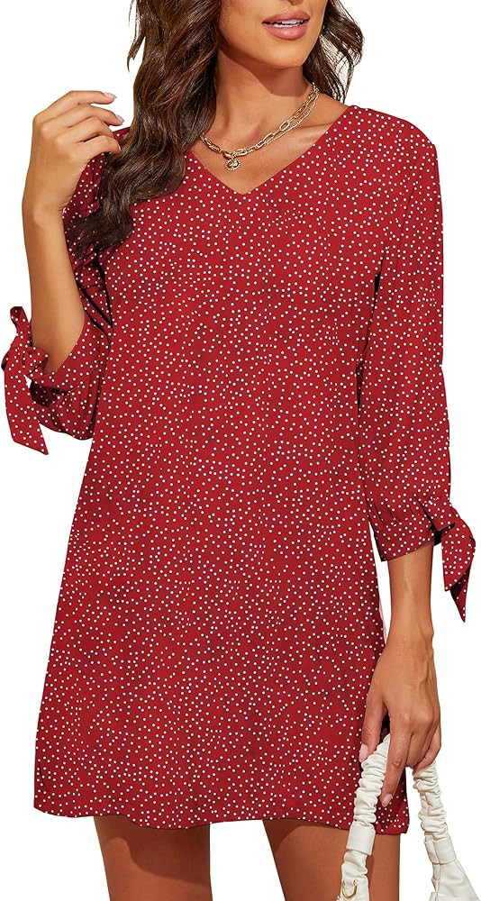 Vneck Mini Dress | valentines Day | Memorial Day | July 4th  | Amazon (US)