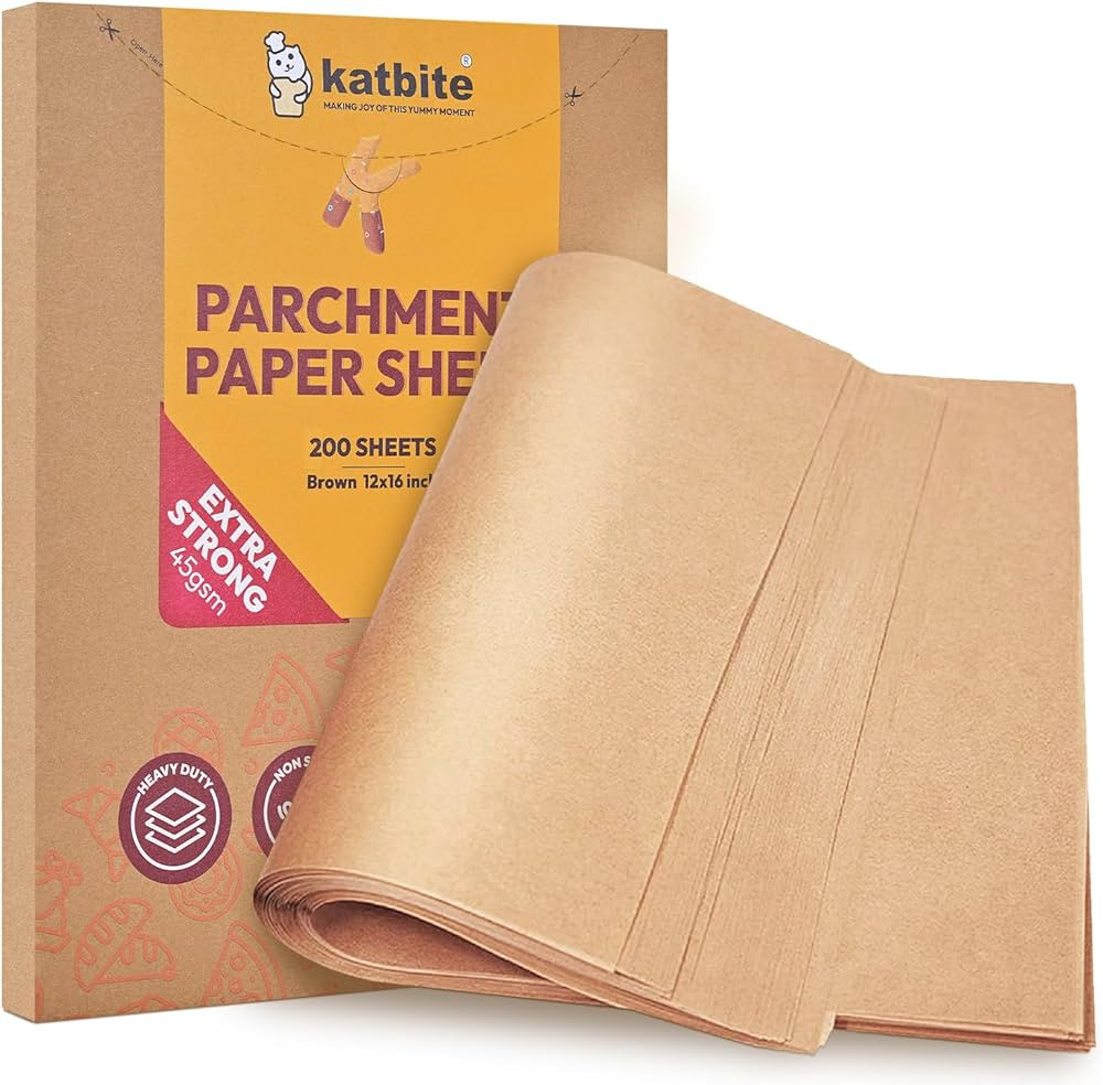 Katbite 200Pcs 12x16 In Unbleached Parchment Paper for Baking, Precut Parchment Paper Sheets, Hea... | Amazon (US)