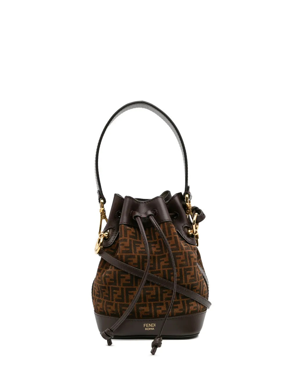Fendi Pre-Owned 2010-2025 Mini Zucca Suede Mon Tresor Bucket Bag satchel - Brown | Farfetch Global
