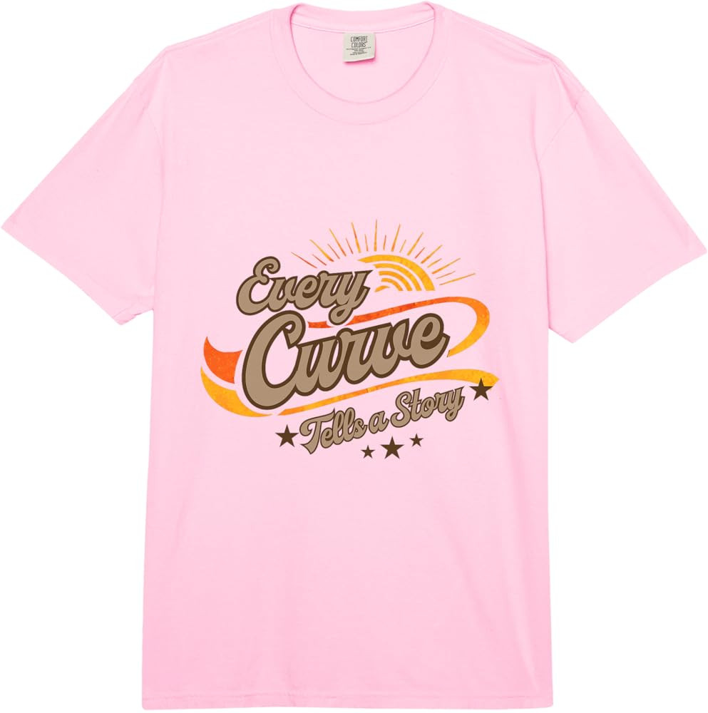 Every Curve Tells a Story Body Positive Retro Sunset Design Comfort Colors Adult Heavyweight T-Sh... | Amazon (US)