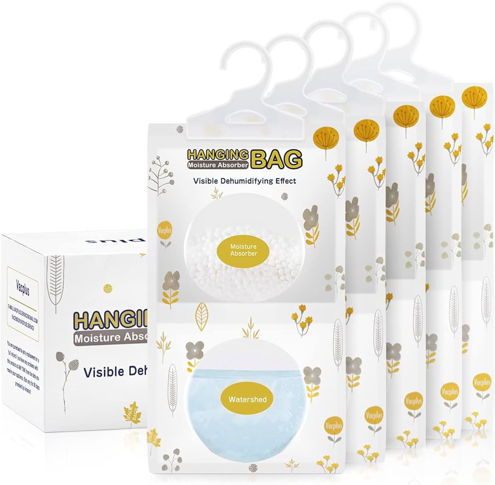 Vacplus Moisture Absorber Packets, Fragrance Free(5 Pack), Humidity Packs, Dessicant Packets, Han... | Amazon (US)