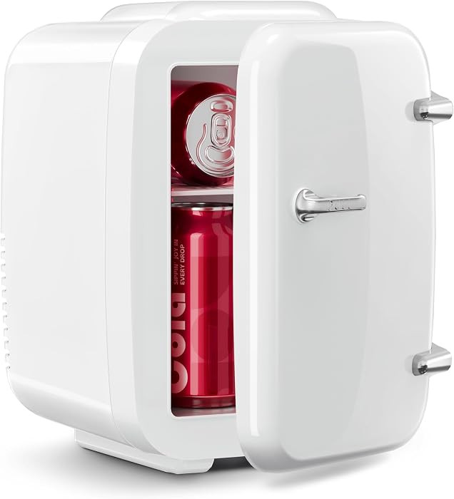 Mini Fridge for Bedroom - 4 Liter/6 Can Mini Makeup Fridge, 110V AC/ 12V DC Portable Thermoelectr... | Amazon (US)