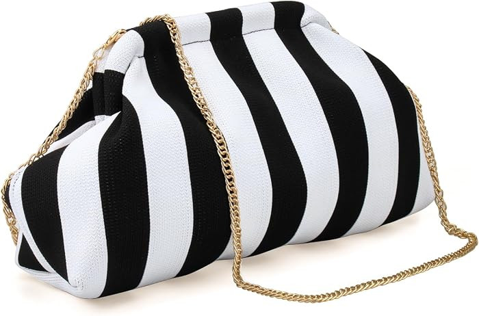 YYW Clutch Purses for Women,Woven Crochet Purse Colorblock Shoulder Bag Casual Knitted Handbag | Amazon (US)