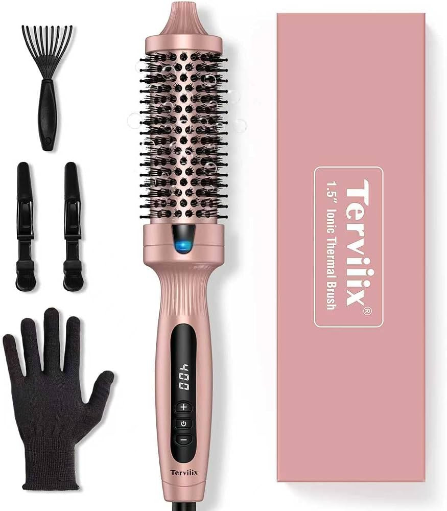 Terviiix Thermal Brush Get Voluminous Style, Quick Heating Hot Brush, Ceramic Tourmaline Ionic He... | Amazon (US)