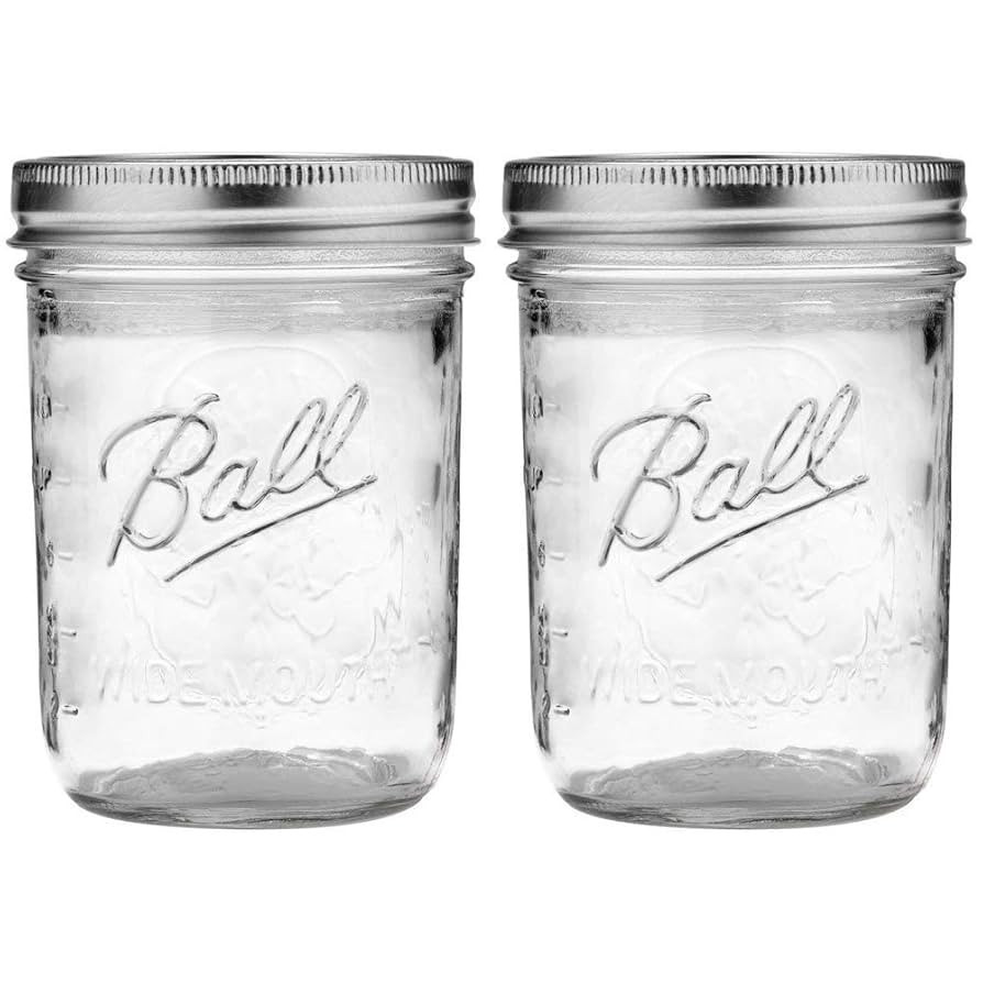 Ball Wide Mouth Pint Mason Jars with Lids & Bands | 16-oz | 2-Pack | Amazon (US)