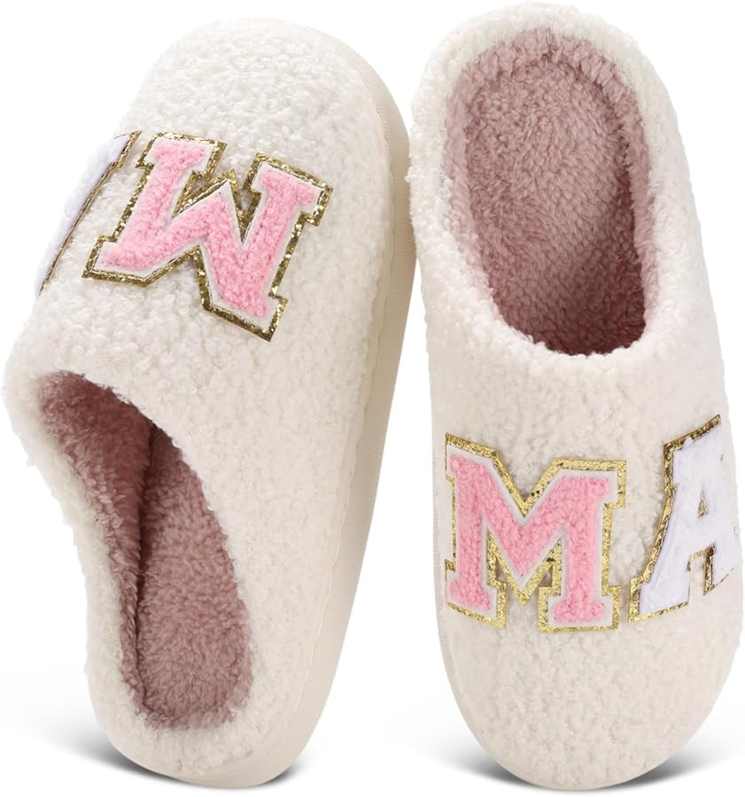 Christmas Slippers for Women Men Cute Gnome Christmas Tree Gingerbread Man Fuzzy Plush Memory Foa... | Amazon (US)