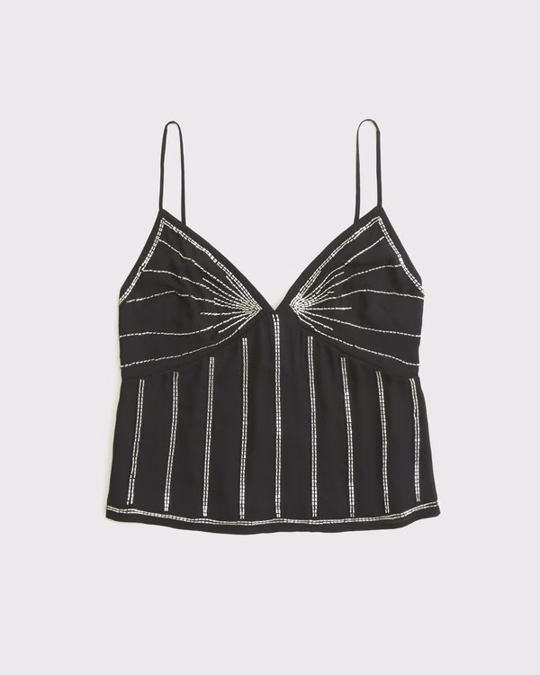 V-Neck Beaded Cami | Abercrombie & Fitch (US)