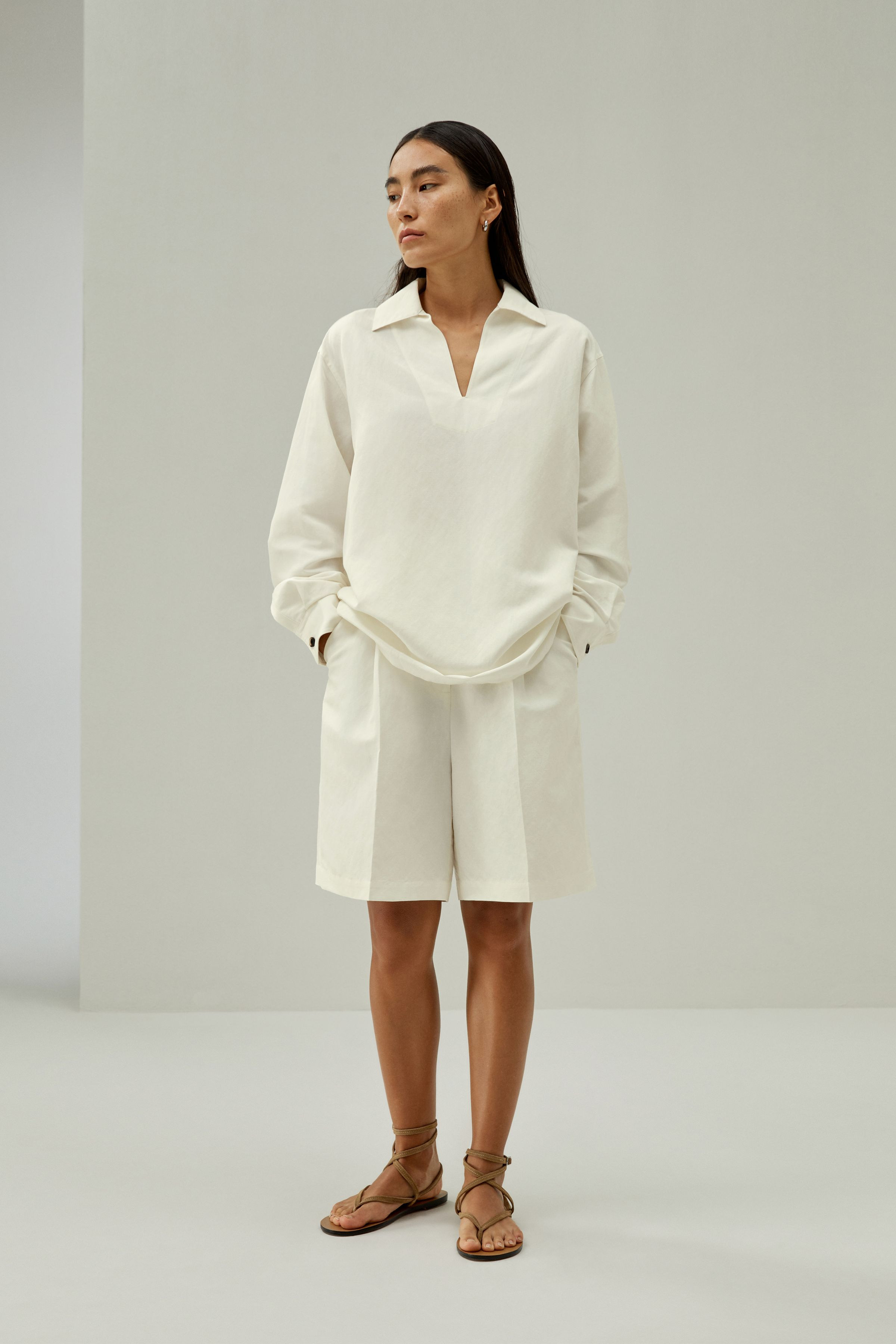 Oversized Silk-Linen Blend Shirt | LilySilk