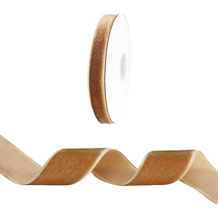 10 Yards Velvet Ribbon,KIKOU Vintage Burgundy Ribbon (Khaki, 1") | Amazon (US)