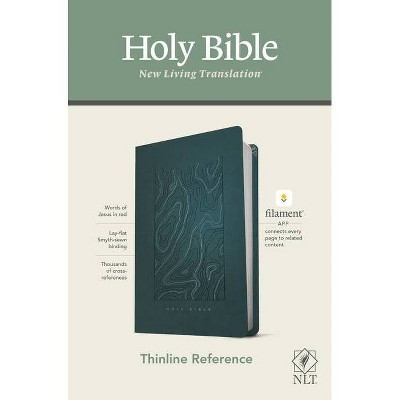 NLT Thinline Reference Bible, Filament Enabled Edition (Red Letter, Leatherlike, Teal Blue) - (Leather Bound) | Target