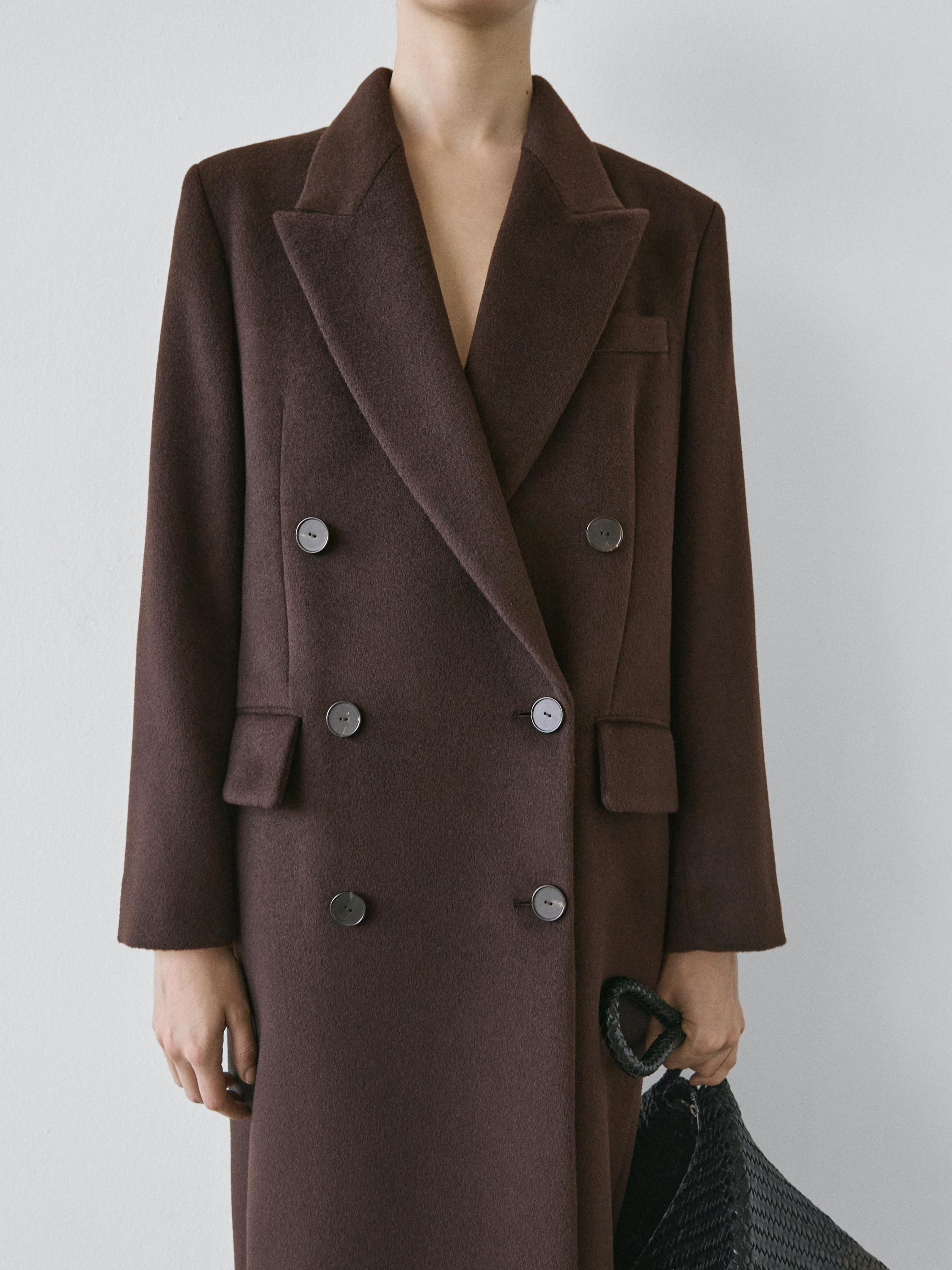 100% wool double-breasted coat - STUDIO | Massimo Dutti US