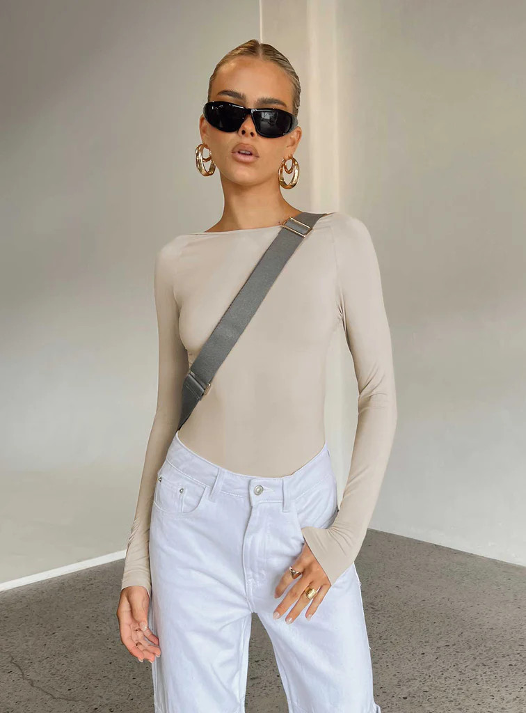 Gatewood Long Sleeve Bodysuit Bone | Princess Polly US