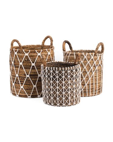 Small Banana Round Knotted Macrame Basket | TJ Maxx