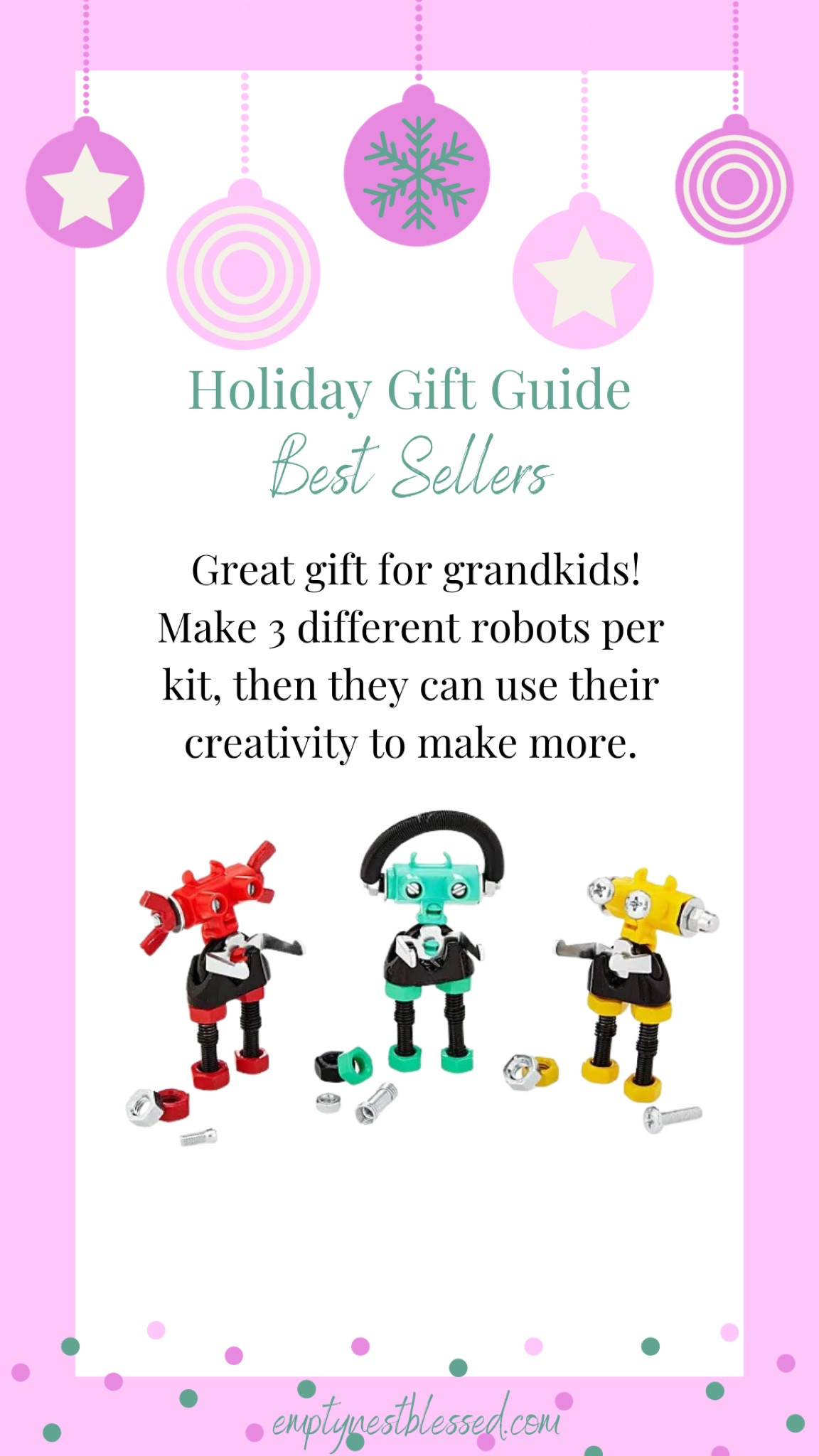 Empty Nest Blessed’s Holiday Gift Guide Best Seller!
Great gift for the grandkids!
Make 3 different robots per kit, then they can use their creativity to make more. 

#LTKHoliday #LTKfindsunder50 #LTKGiftGuide