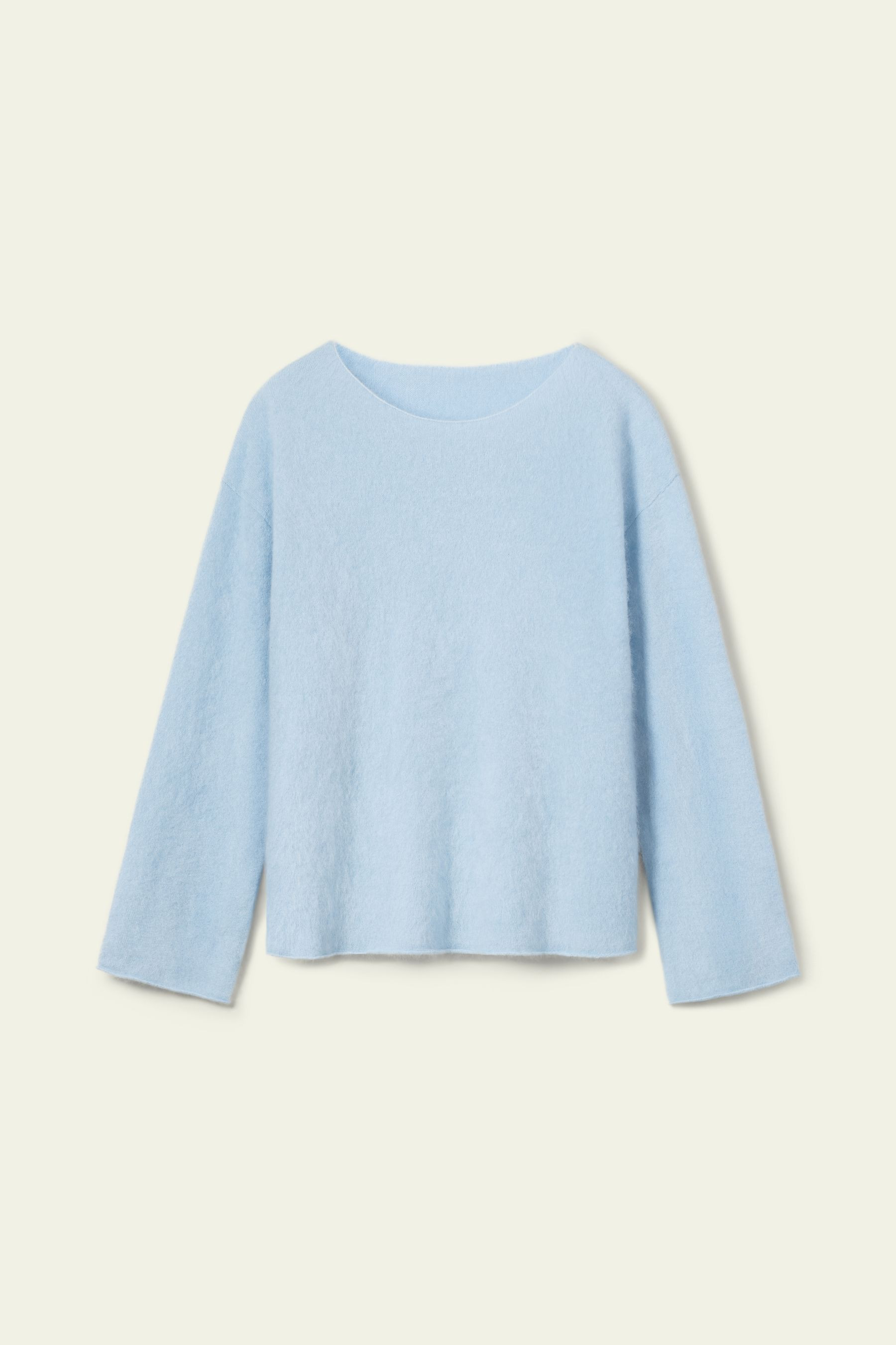 Boat-neck Brushed Cashmere Sweater | LILYSILK