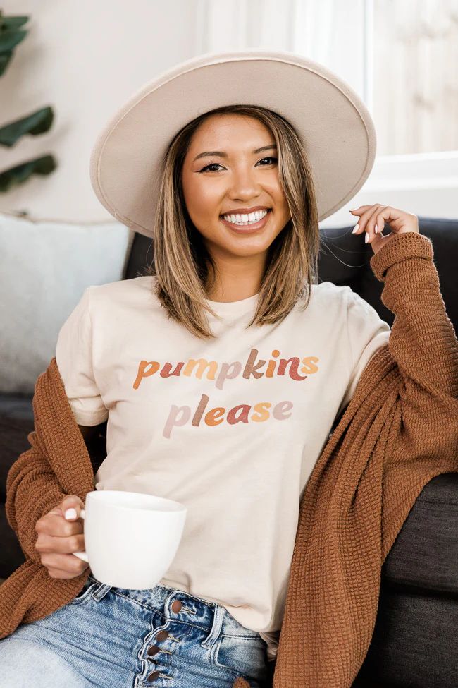 Pumpkins Please Cream Graphic Tee | The Pink Lily Boutique