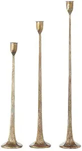 First of a Kind Candlestick Holder - Set of 3 Tall Cast Iron Candlesticks Holders, Farmhouse Deco... | Amazon (US)