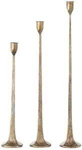 First of a Kind Candlestick Holder - Set of 3 Tall Cast Iron Candlesticks Holders, Farmhouse Deco... | Amazon (US)