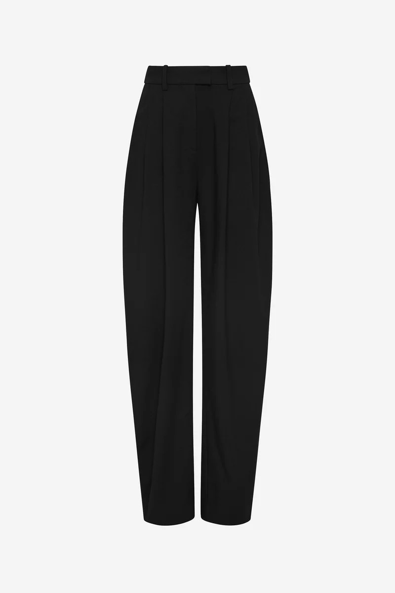 THE MEZZALUNA PLEATED BARREL LEG TROUSER | MISHA