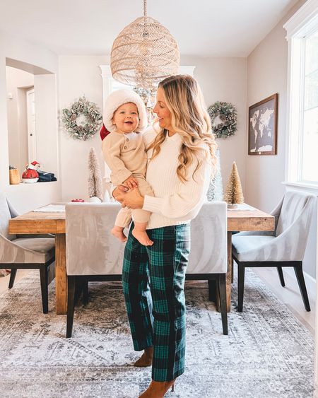 Absolutely obsessed with my recent finds from Walmart. #WalmartPartner These plaid pants are the perfect combo of comfy and cute so I know I will be grabbing them over and over for different holiday events and I don’t think there’s anything better than a baby in a knit one-piece romper! 

#WalmartFashion @walmartfashion

#LTKHoliday #LTKSeasonal #LTKbaby