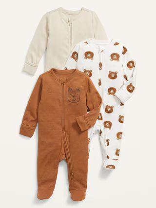 Unisex 3-Pack Sleep &#x26; Play Footed One-Piece for Baby | Old Navy (US)