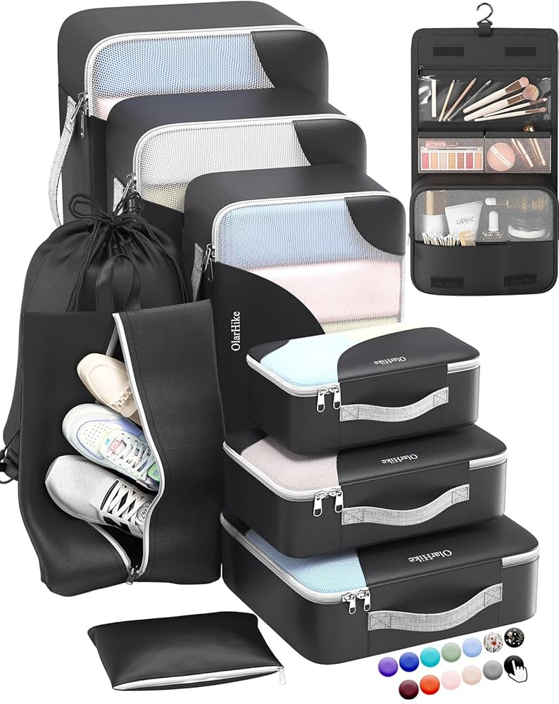 ALL INCLUDED 10 Set Durable Packing Cubes for Suitcases,OlarHike Essentials for Travel,UPGRADED A... | Amazon (US)