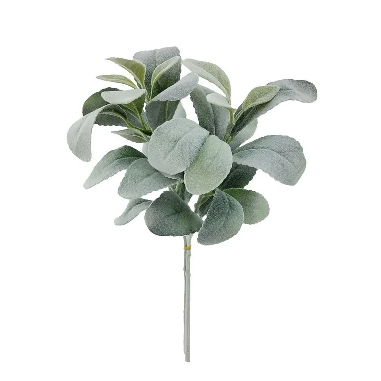 Mainstays 13'' Indoor Decorative Artificial Foliage Pick, 13'' Lamb's Ear Plant, Green Color | Walmart (US)