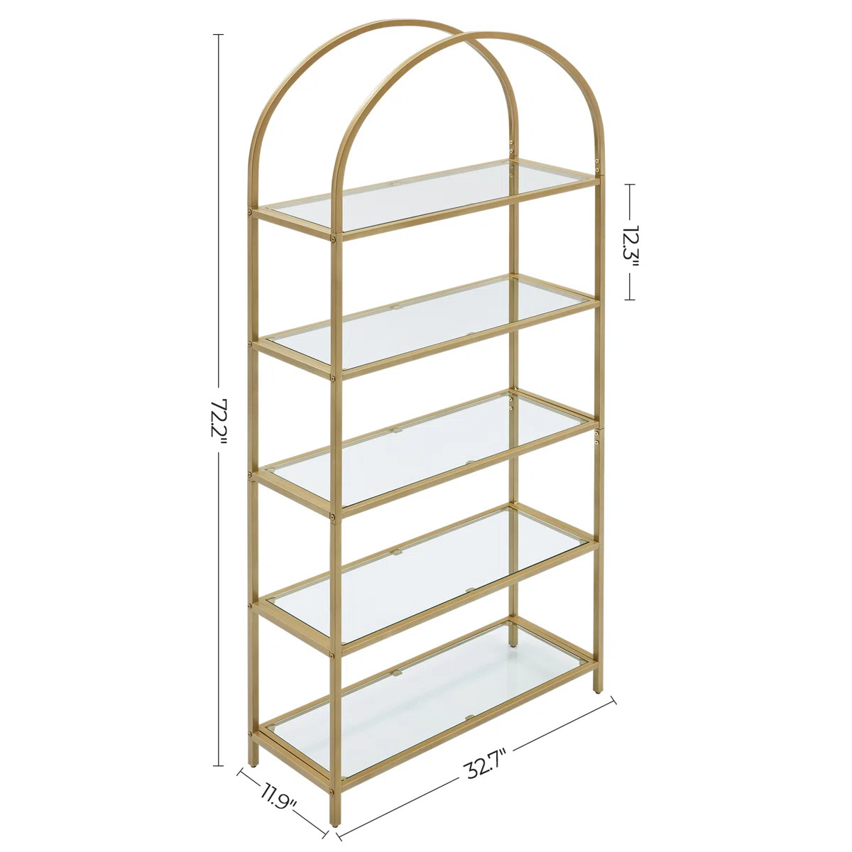 Mcandrew 72.2'' H x 32.7'' W Steel Etagere Bookcase | Wayfair North America