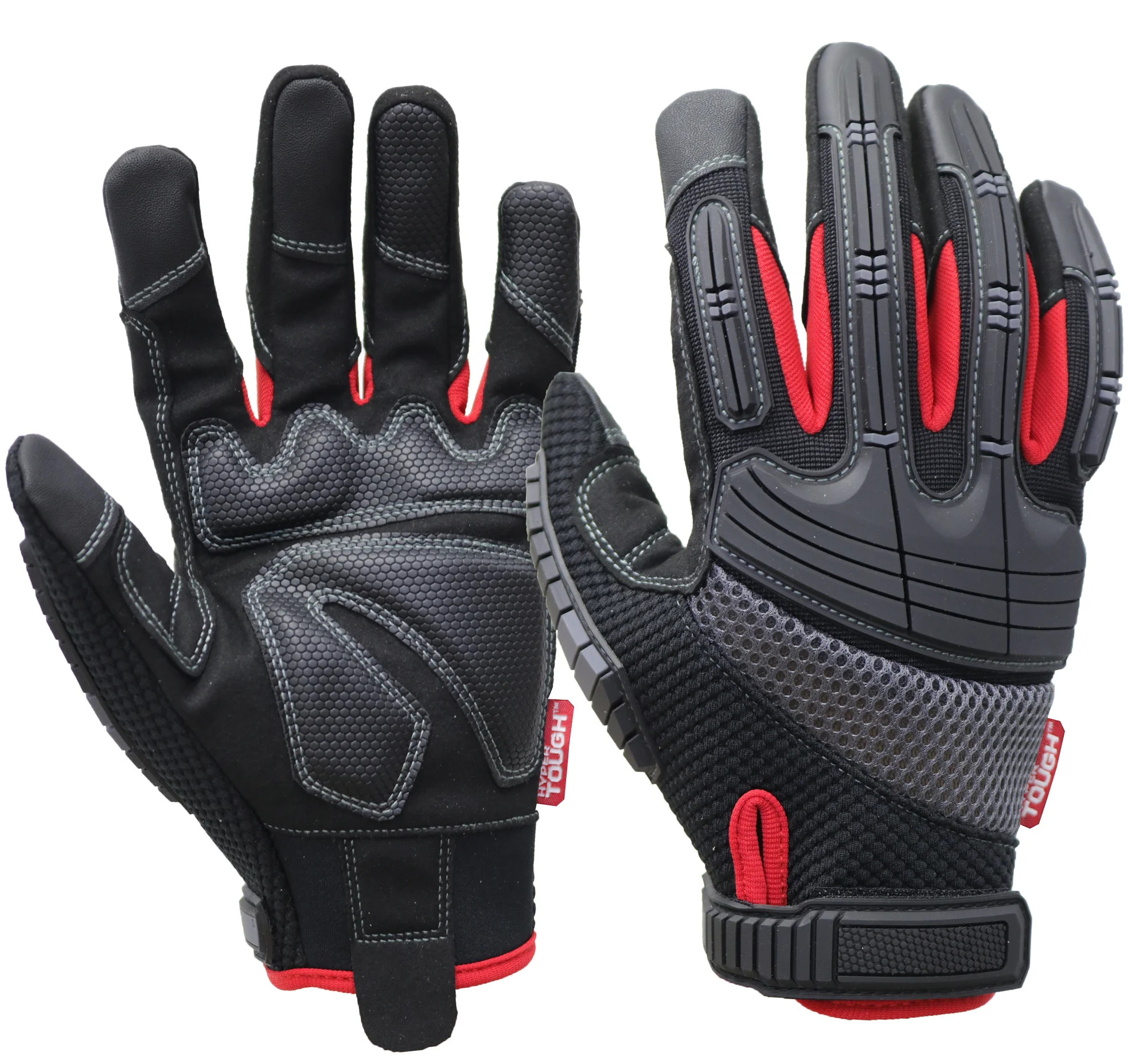 Hyper Tough High Performance Black Synthetic Leather Mechanic Gloves, Men's Medium | Walmart (US)