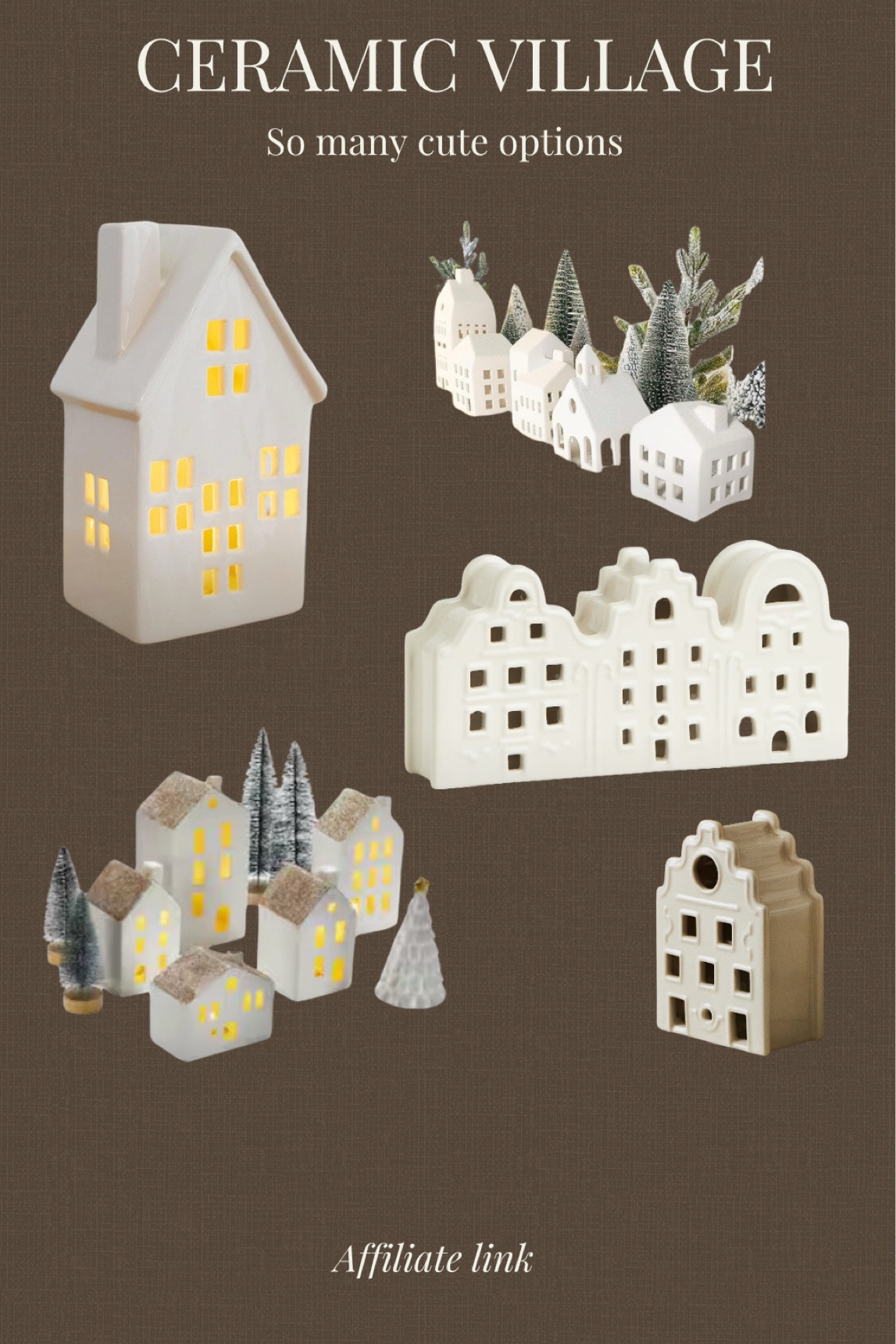 Ceramic houses. Super cute ceramic houses for Christmas decor. Home decor. Holiday decor  

#LTKcanada #LTKcasa