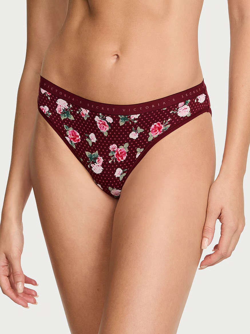 Buy Stretch Cotton Bikini Panty, Sangria Red Holly Floral - Order Panties online - Victoria's Sec... | Victoria's Secret (US / CA )