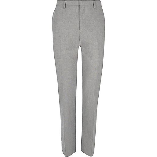 Grey slim suit trousers | River Island (UK & IE)