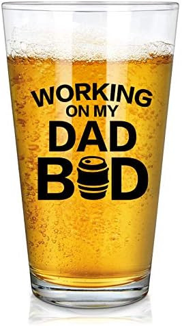 Funny Dad Pint Beer Glass, Working on My Dad Bod Beer Glass 15Oz for Dad, New Dad, Father, Husban... | Amazon (US)