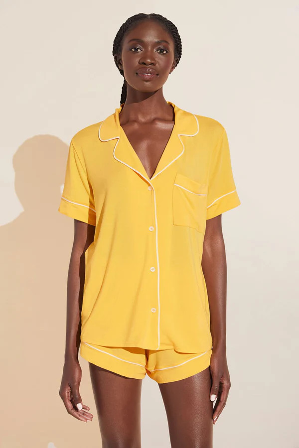 Gisele TENCEL™ Modal Relaxed Short PJ Set - Samoan Sun/Ivory | Eberjey