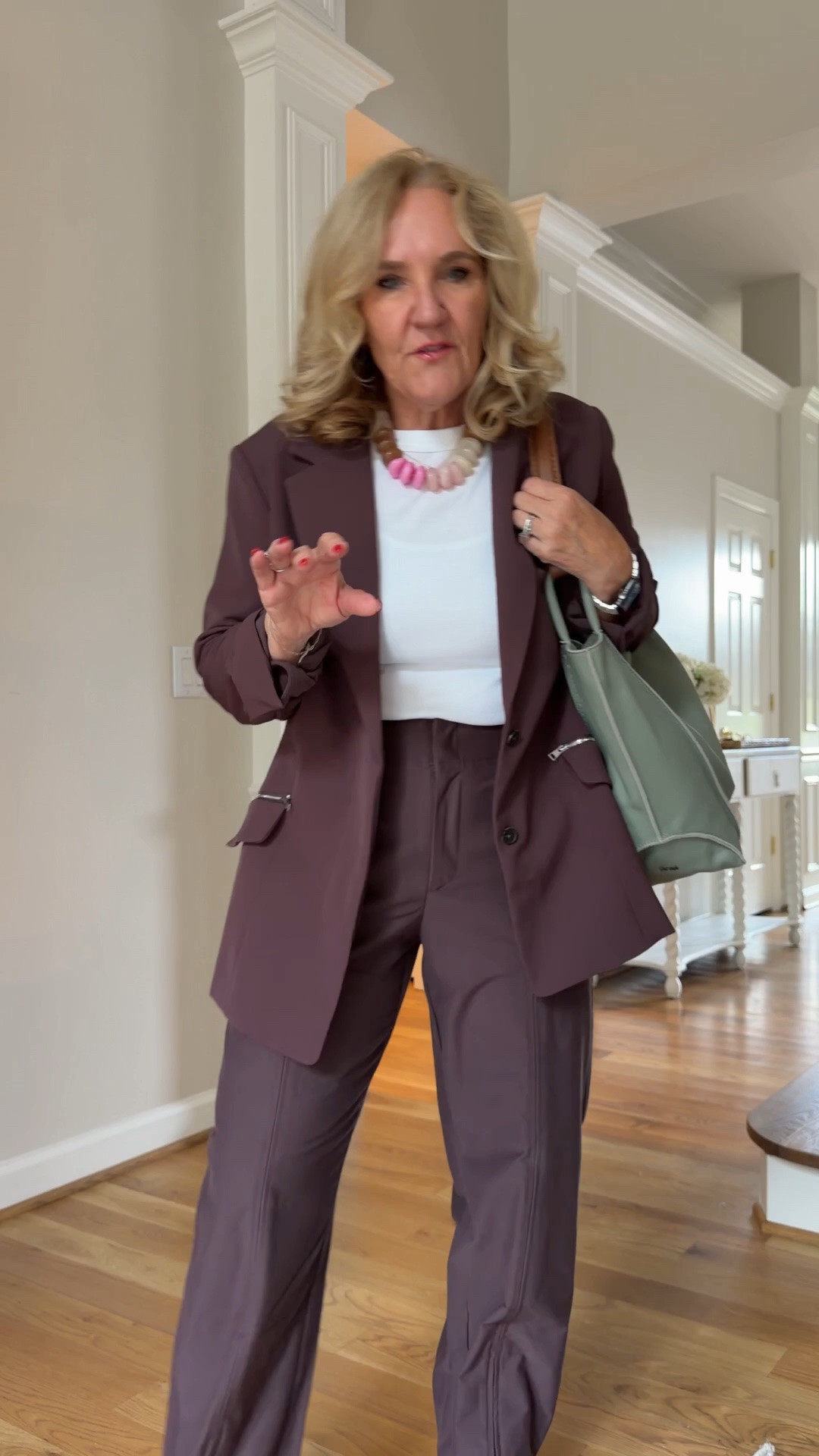 Great suit pieces to start a travel capsule with! Or a work capsule!
I did get a 10 petite in the jacket sizing up is probably not necessary but now I have room for a layer underneath and the pants are a 8 petite these are the Skyline barrel 
I also picked up a wide leg with elastic band in the same color if that suits you.

#LTKSaleAlert #LTKTravel #LTKOver40 #LTKWorkwear
