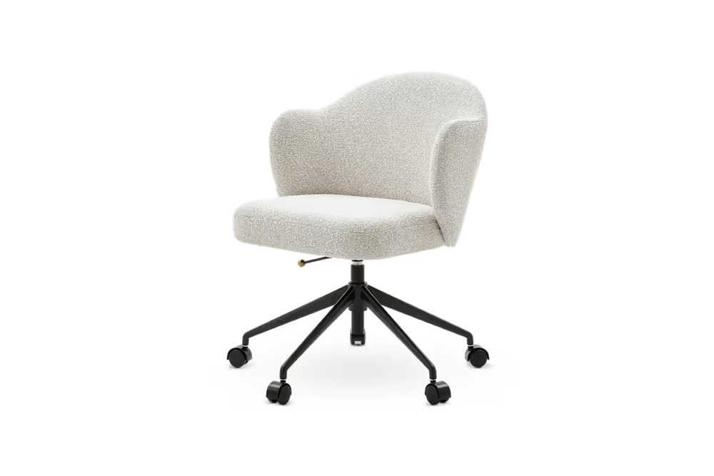 Simone Performance Bouclé Office Chair, Matte Black | Castlery | Castlery US