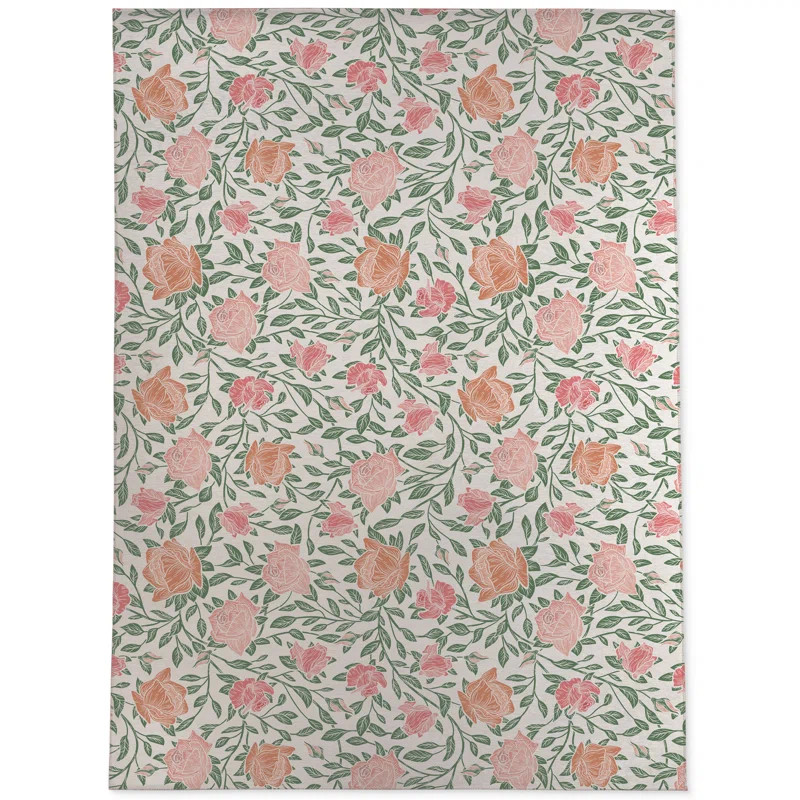 Cooley Performance Pink/Green/Blush Rug | Wayfair North America