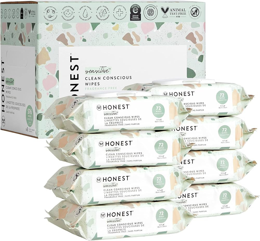 The Honest Company Clean Conscious Unscented Wipes | Over 99% Water, Compostable, Plant-Based, Ba... | Amazon (US)