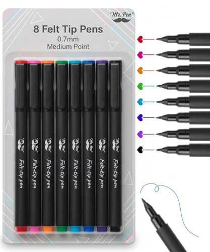 Mr. Pen- Felt Tip Pens, Assorted Colors, 8 Pack, 0.7mm, Bible Journaling Pens, Fine Felt Tip Pens Fine Point, Journaling, Note Taking, Fast Dry, Writing | Amazon (US)